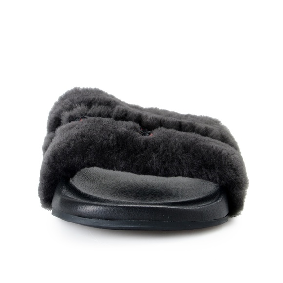 Salvatore Ferragamo Lamb Fur Leather Flip Flop main image 4